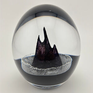 Teign Valley Glass Exeter Art Iridescent Splash Sculpture Paperweight